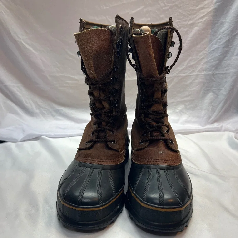 Sorel Maverick NM1080-200 Mens Brown Leather Rubber Winter Snow Boots Size 11.5